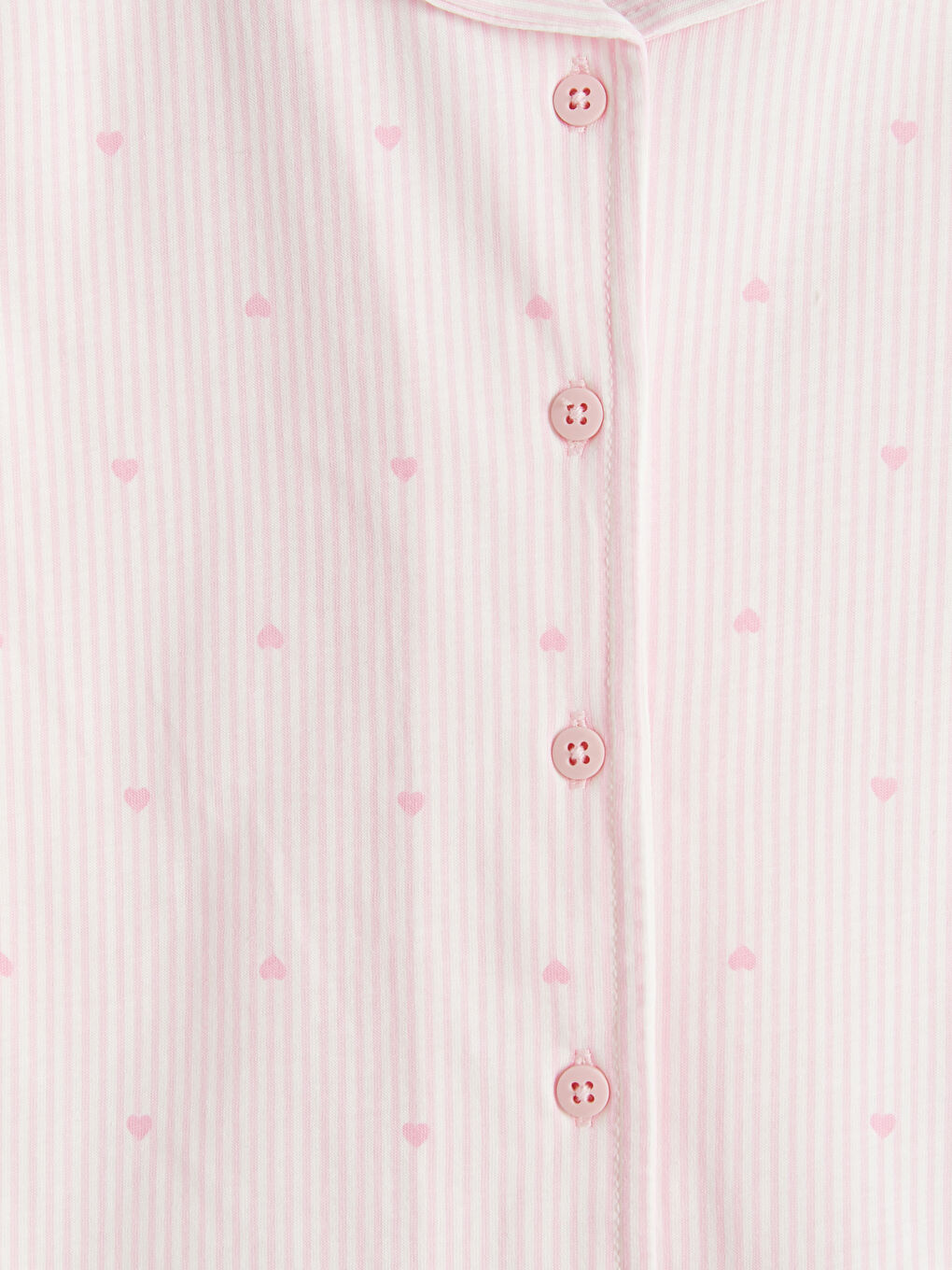 Pembe Gömlek Yaka Kız Çocuk Şortlu Pijama Takımı-5