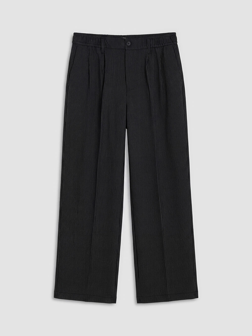 Siyah Regular Fit Erkek Pileli Pantolon