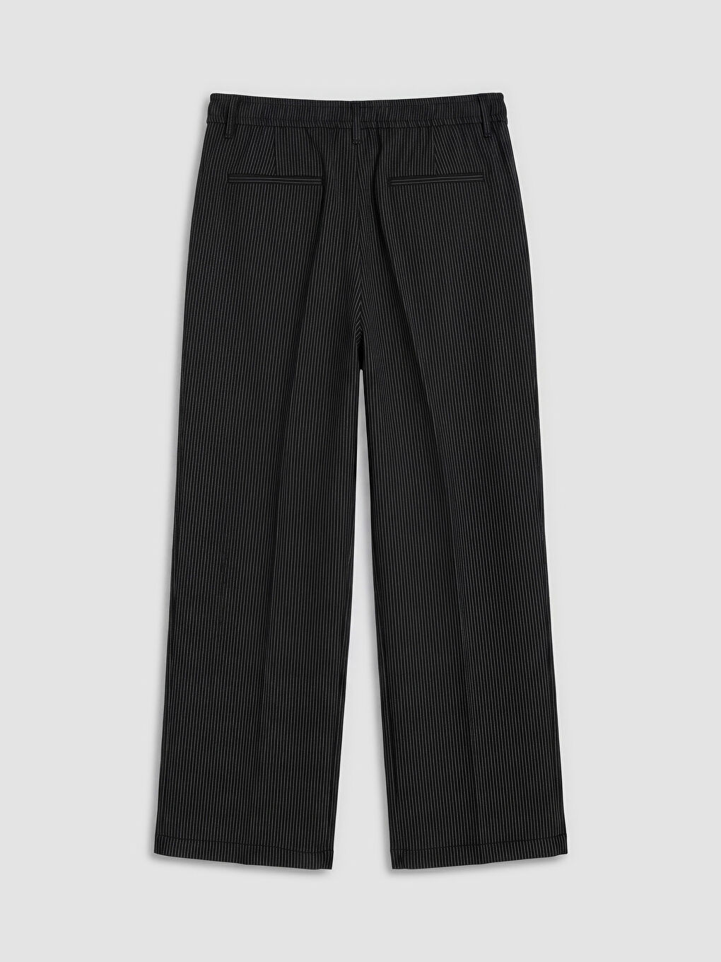 Siyah Regular Fit Erkek Pileli Pantolon-1