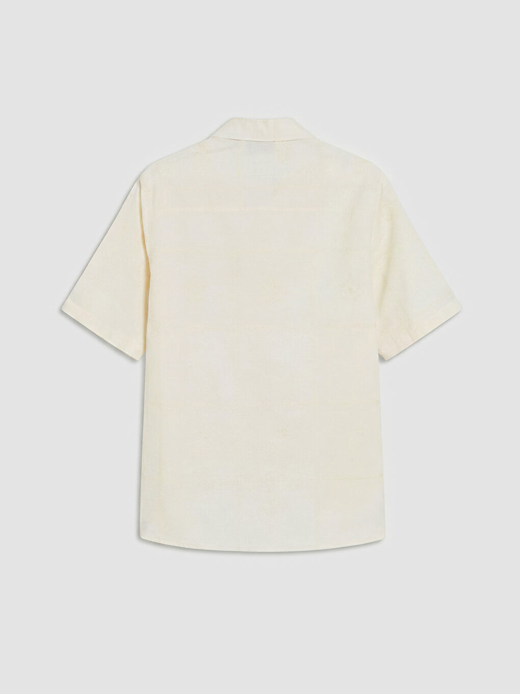 Ekru Regular Fit Desenli Erkek Gömlek-1