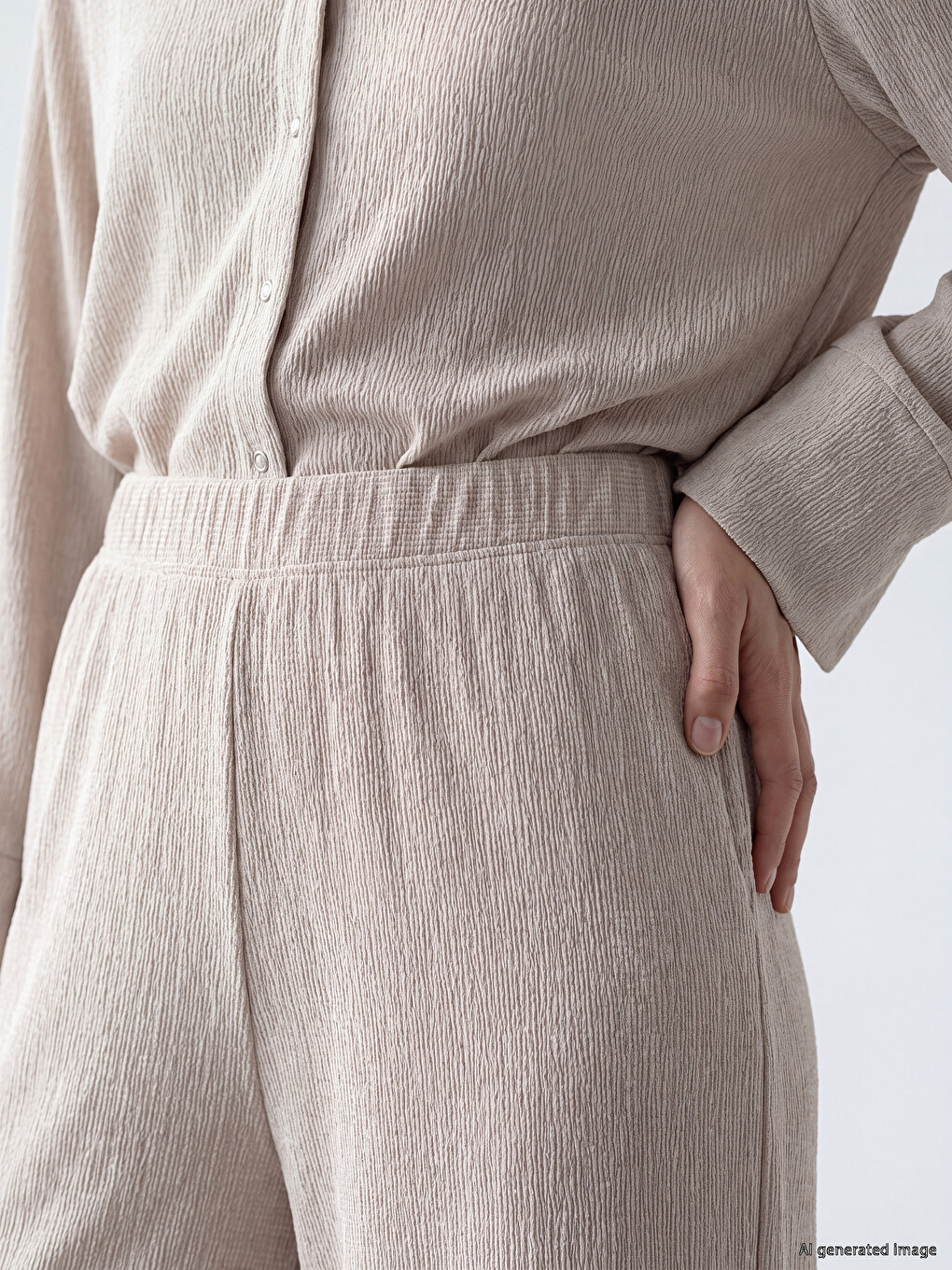 Elastic Waist Modal Blended Women's Trousers-2
