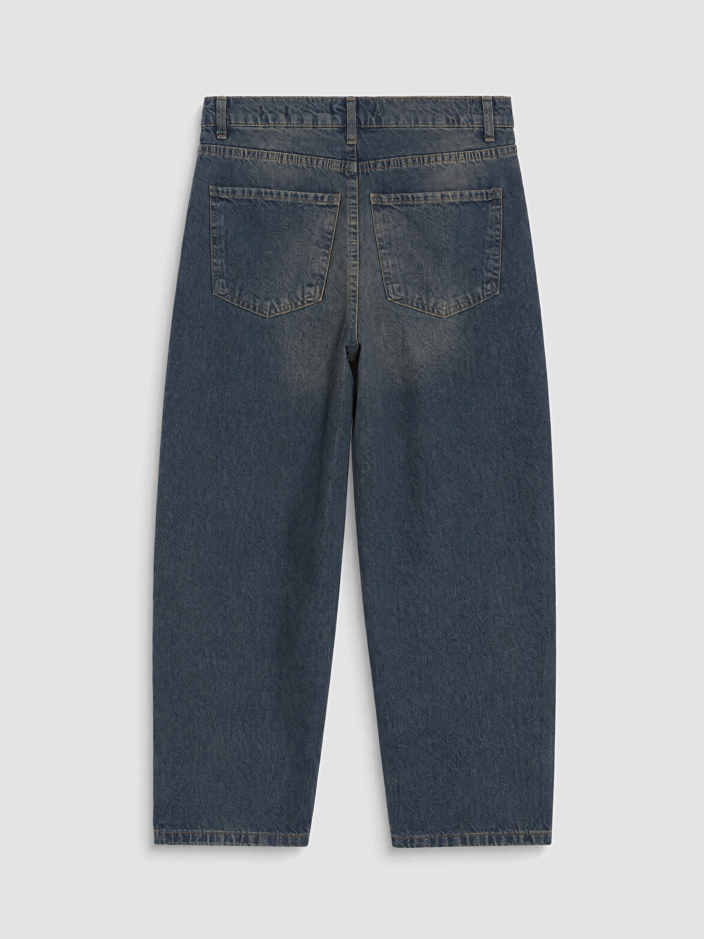 İndigo Barrel Fit Taşlı Kadın Jean Pantolon-2