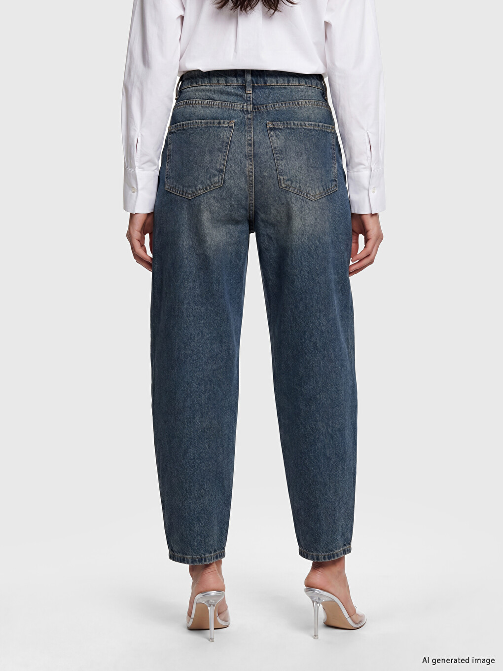Barrel Fit Rhinestone Women's Jeans-3