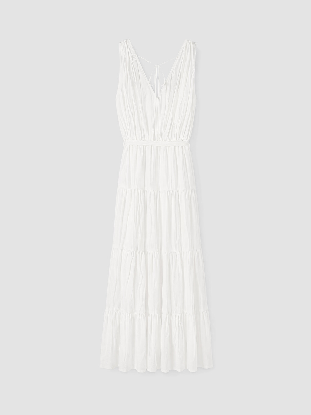 V Neck Wrap Cut Layered Dress-5