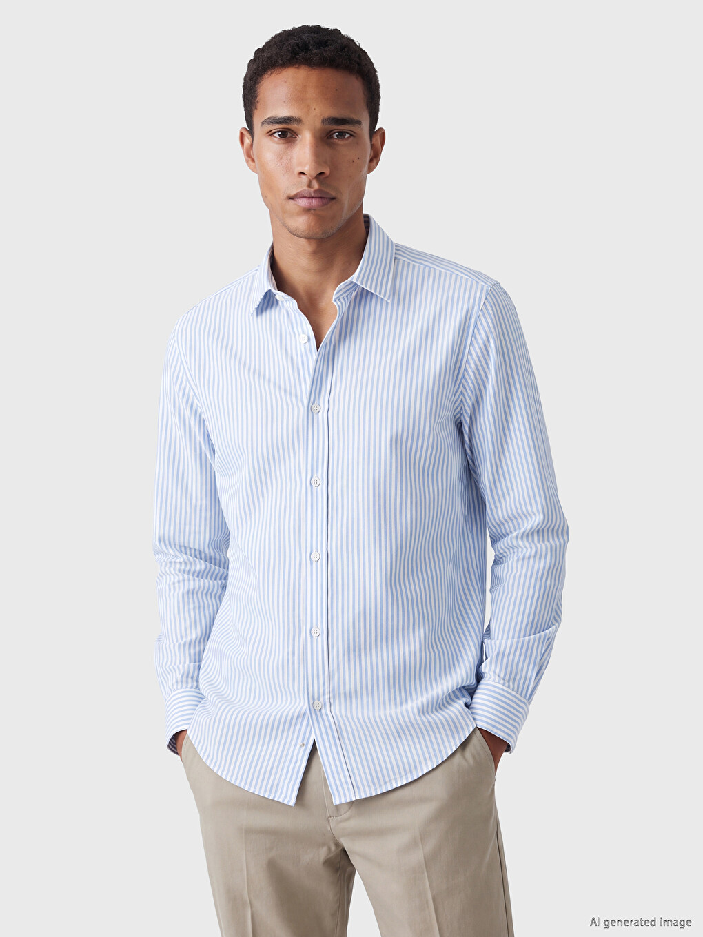 İndigo Regular Fit Çizgili Erkek Gömlek
