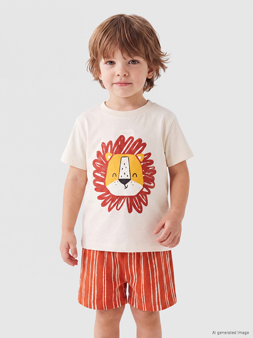 Lion Printed Baby Boys' Set