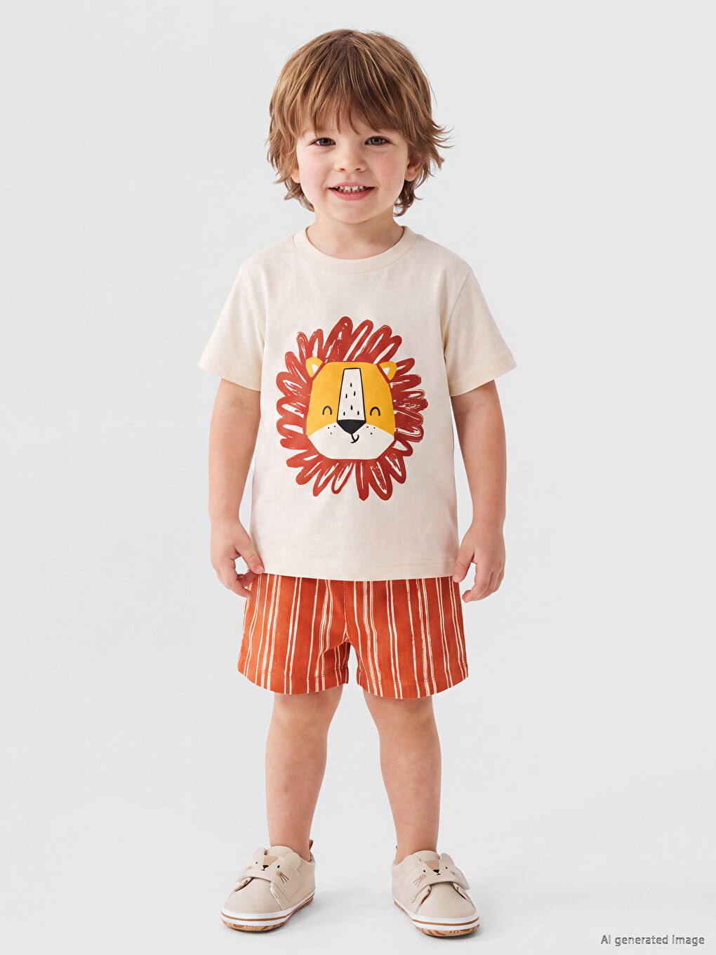 Lion Printed Baby Boys' Set-1