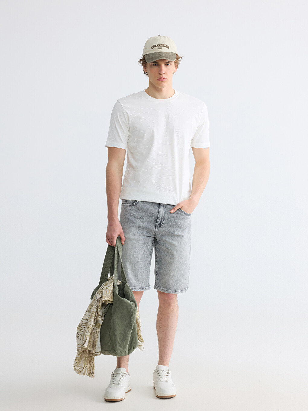Crew Neck Patterned Men's T-Shirt-1