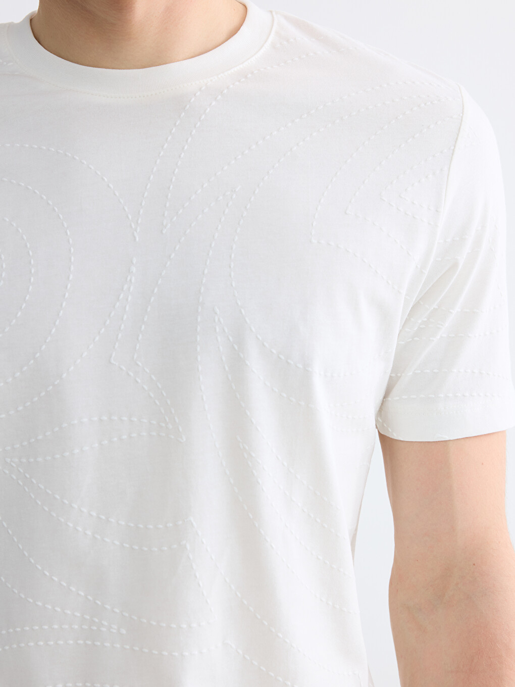 Crew Neck Patterned Men's T-Shirt-2