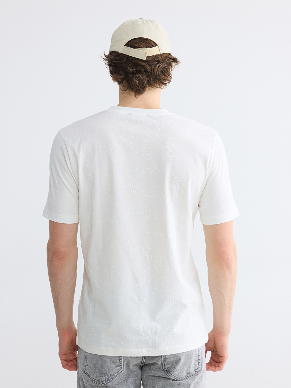 Crew Neck Patterned Men's T-Shirt-3