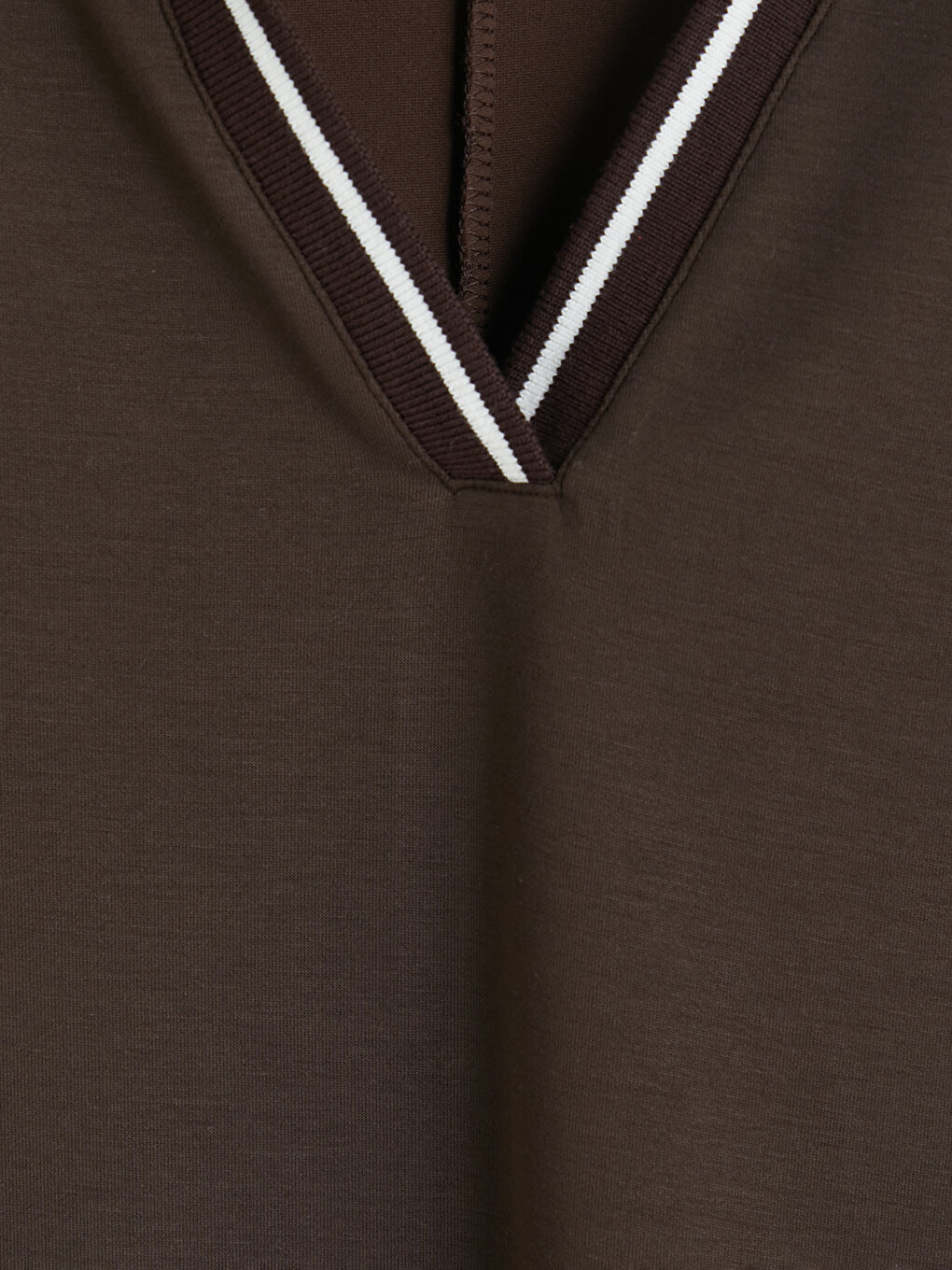 Kahverengi Polo Yaka Soft Touch Kadın Atlet-1