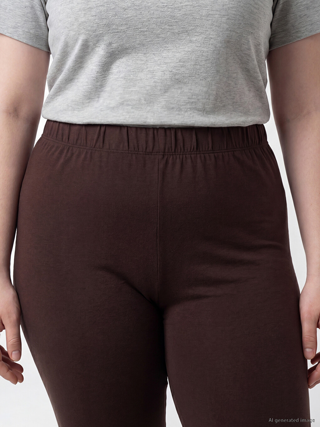 Plus Size Elastic Waist Women's Leggings-2