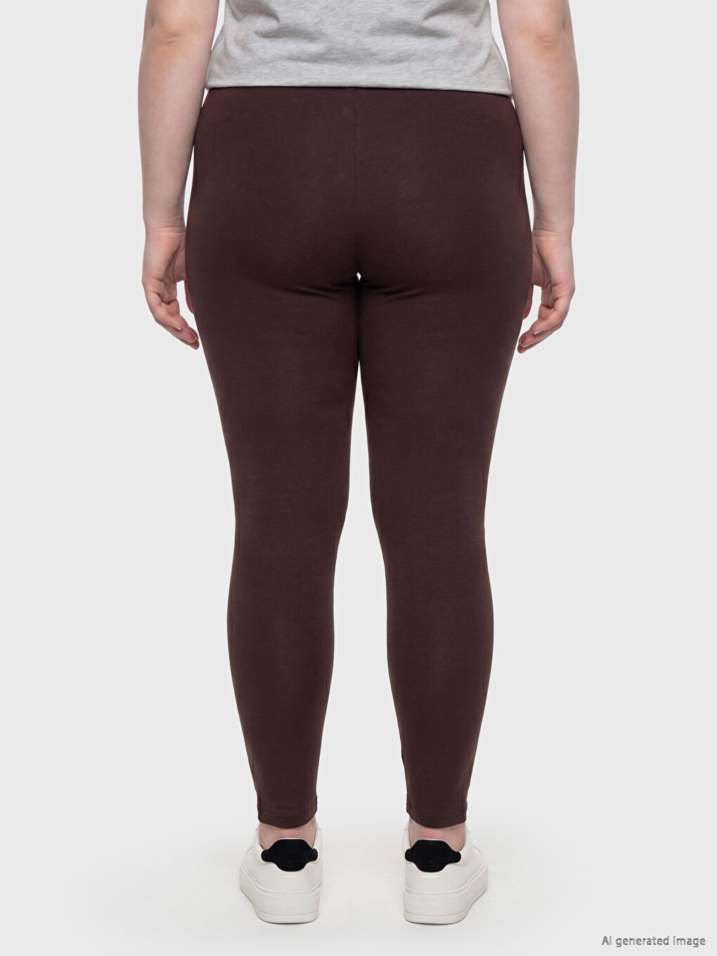 Plus Size Elastic Waist Women's Leggings-3