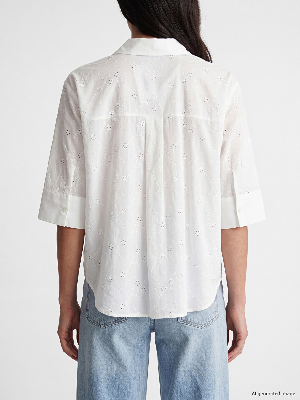 Oversize Women's Broderie Shirt-3