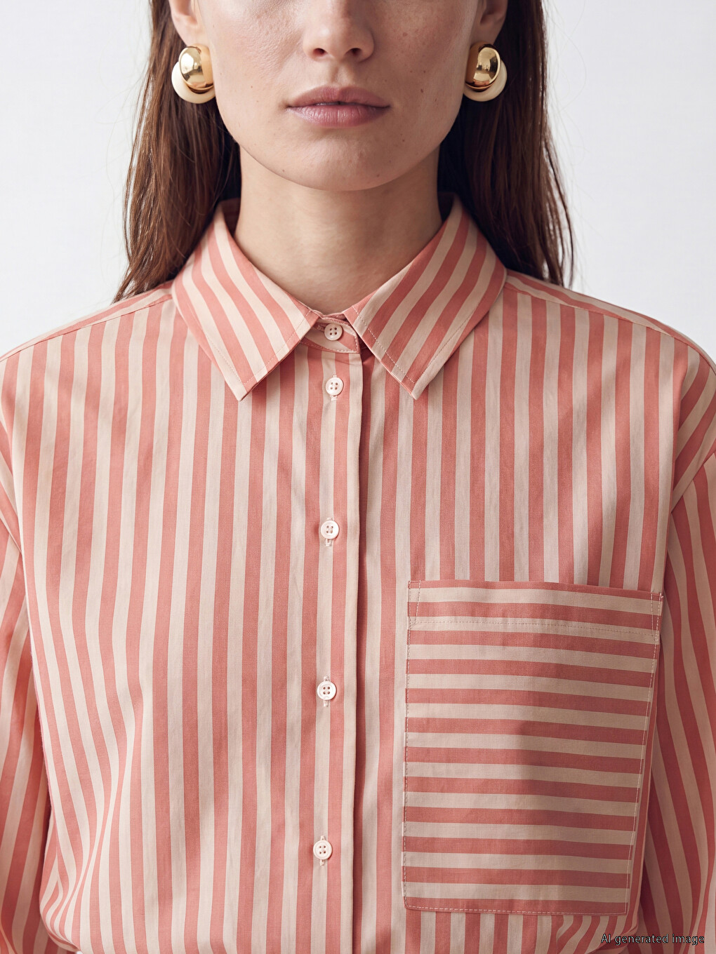 Striped Oversize Women's Shirt Tunic-2