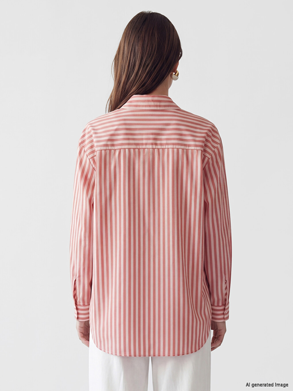 Striped Oversize Women's Shirt Tunic-3