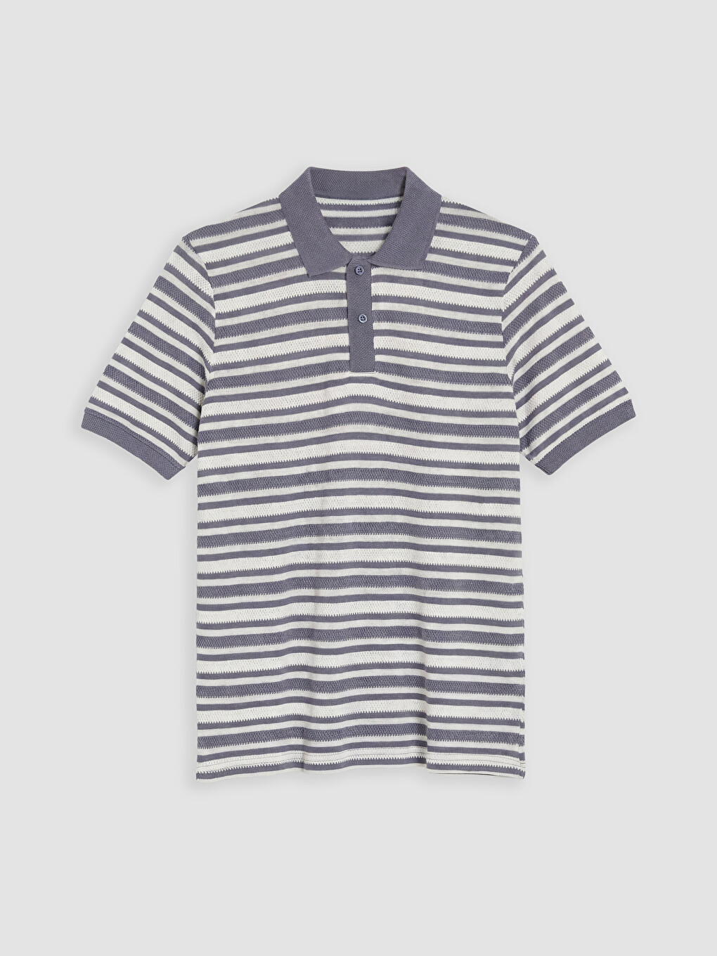 İndigo Polo Yaka Çizgili Erkek Tişört