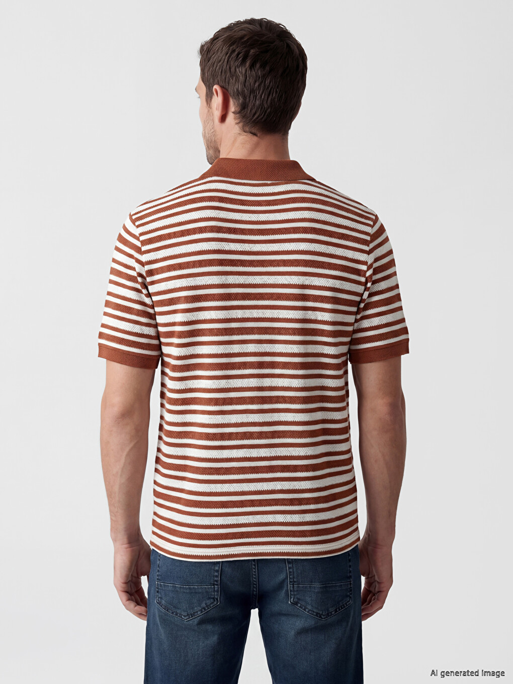 Polo Collar Striped Men's T-Shirt-2