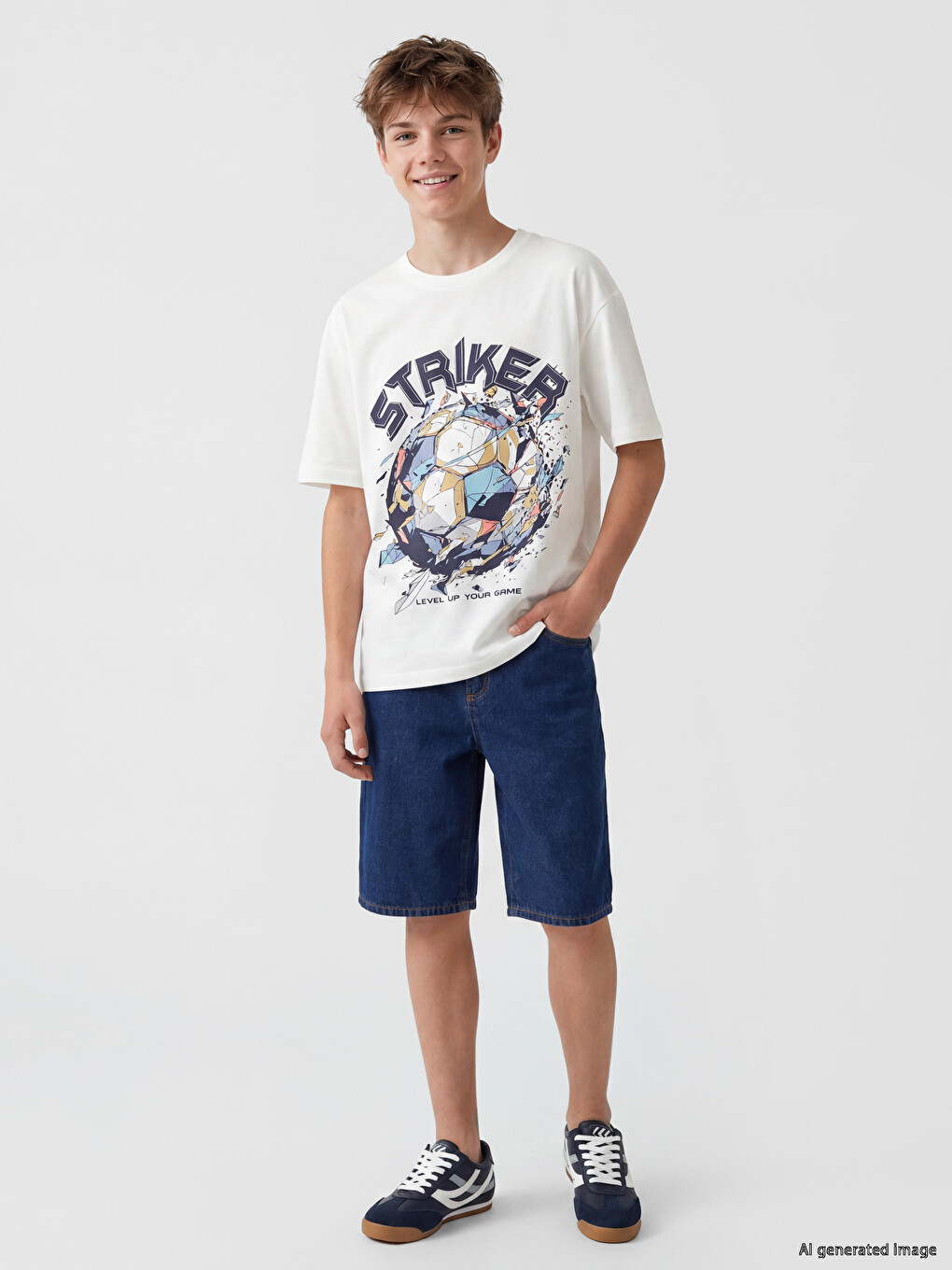Crew Neck Printed Boys' T-shirt-1