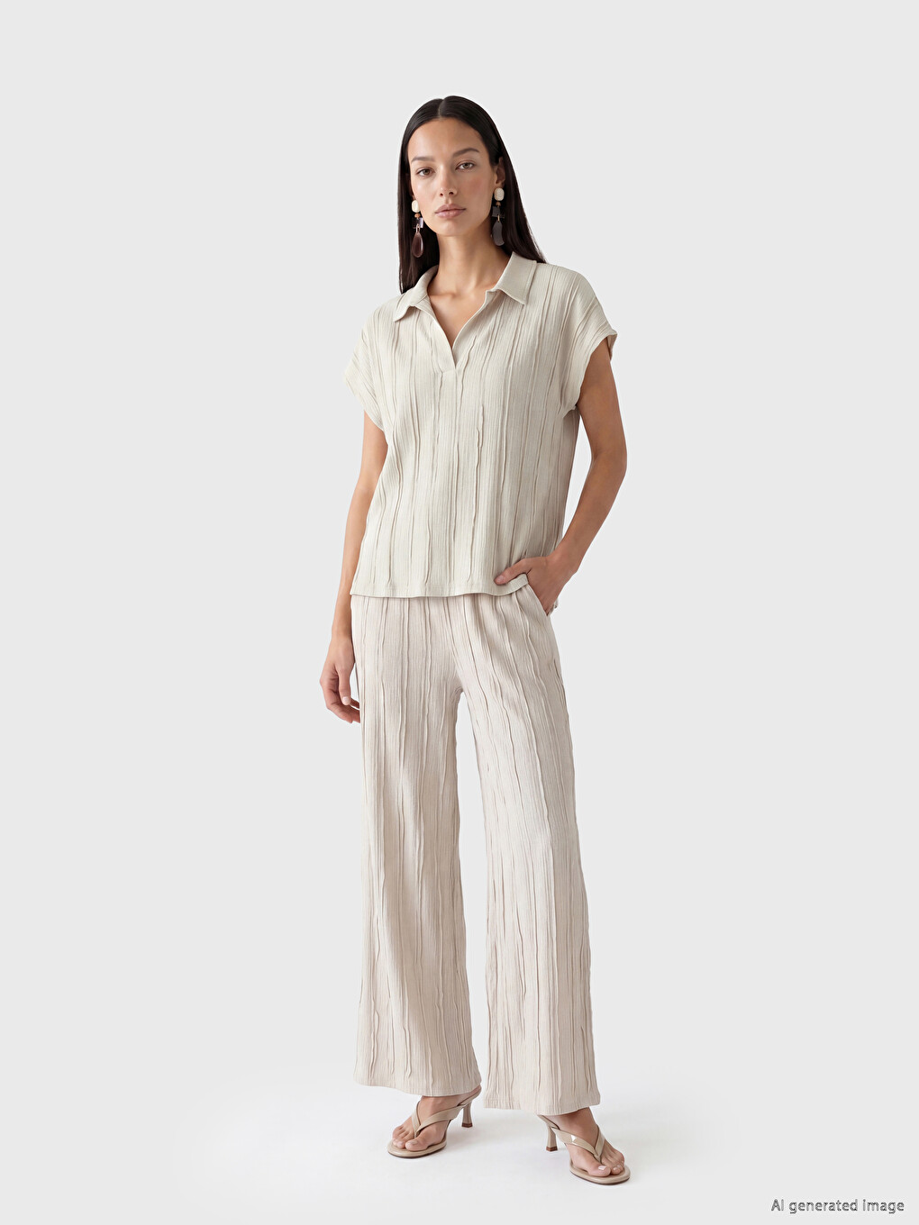 Polo teksturirana bluza-1
