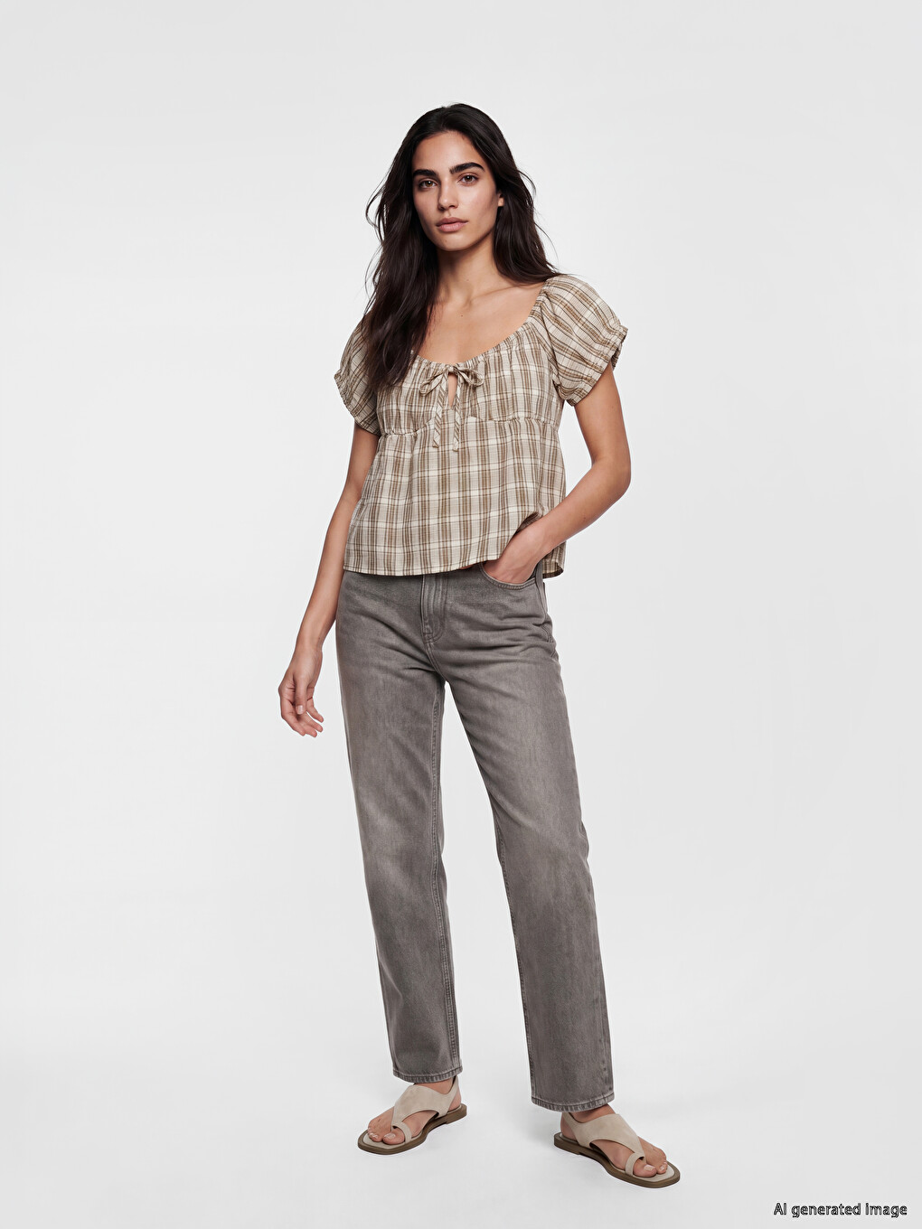 Woman Khaki Blouse-1