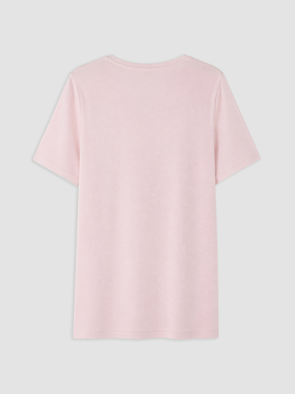 Pembe Büyük Beden %100 Pamuklu Kadın Tişört-1