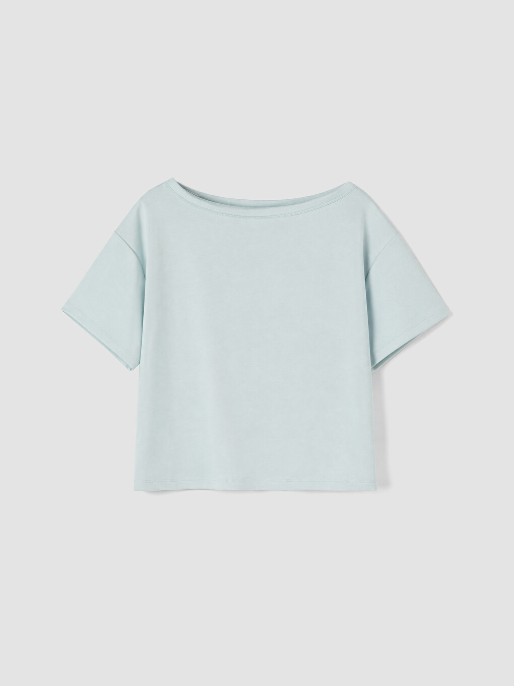 Mavi Kayık Yaka Oversize Soft Touch Kadın Tişört