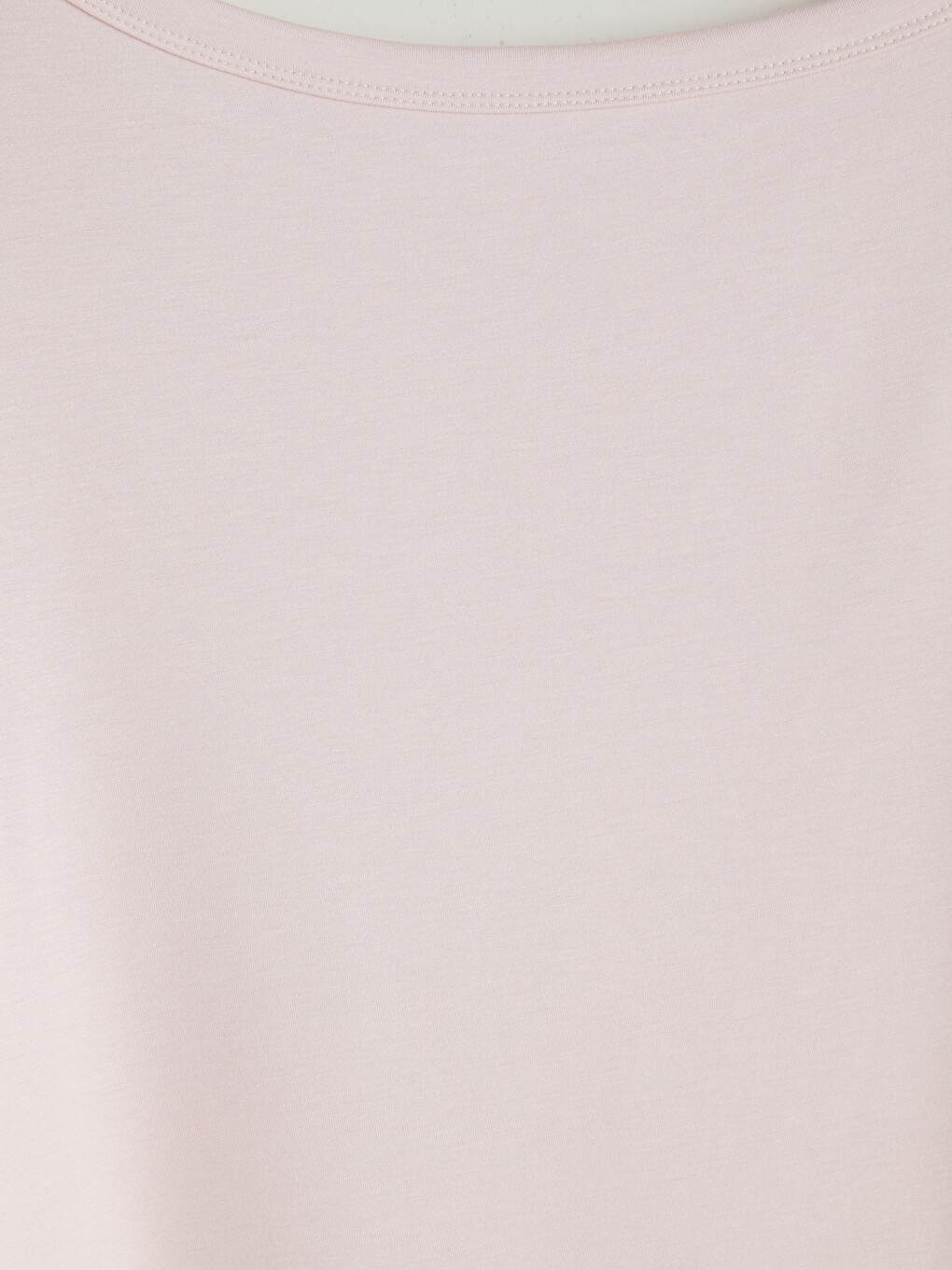 Pembe Kayık Yaka Oversize Soft Touch Kadın Tişört-2