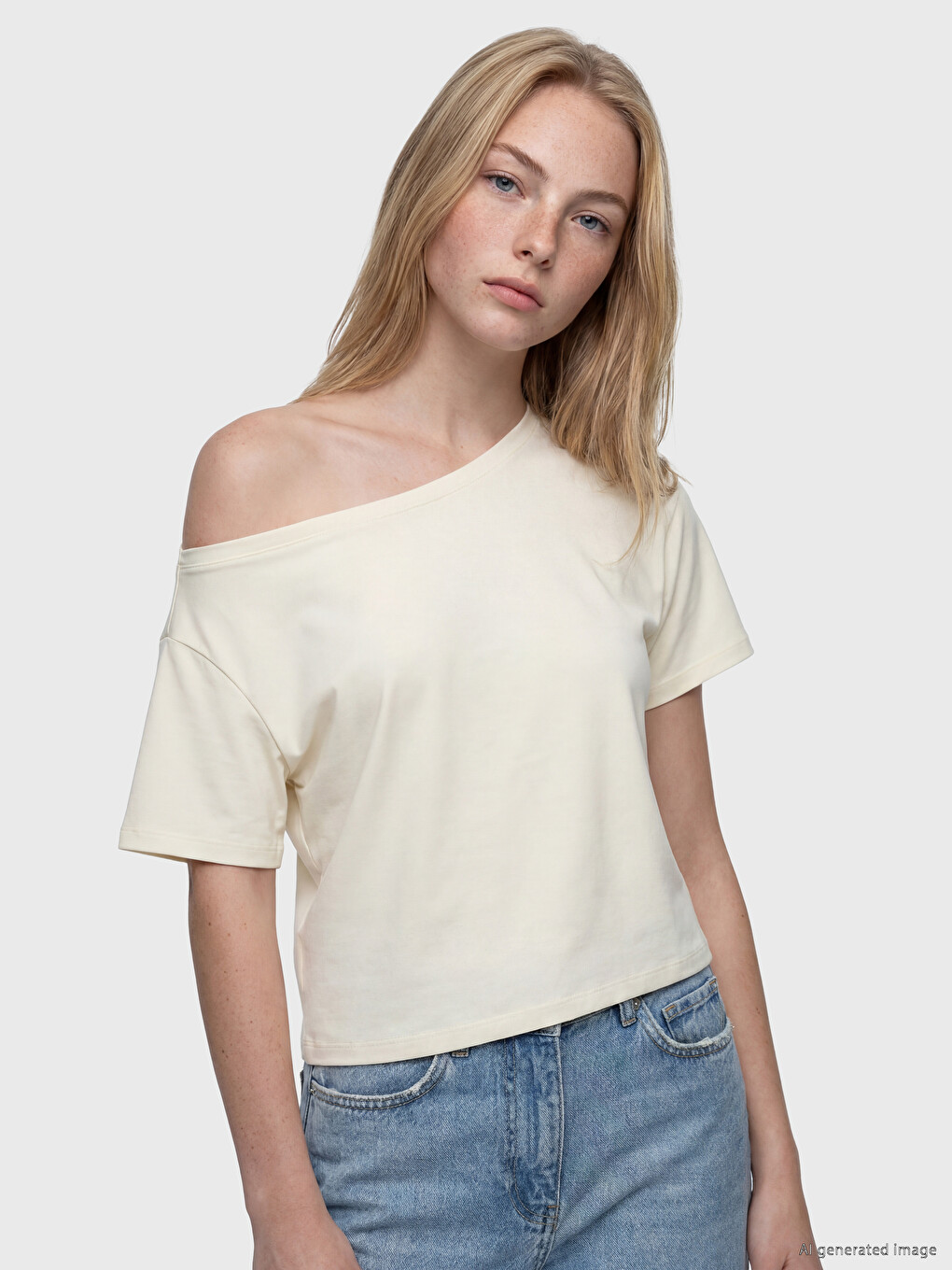 Slash Neck Oversize Soft Touch Women's T-Shirt-1