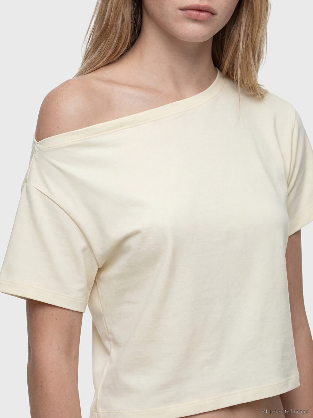 Slash Neck Oversize Soft Touch Women's T-Shirt-2