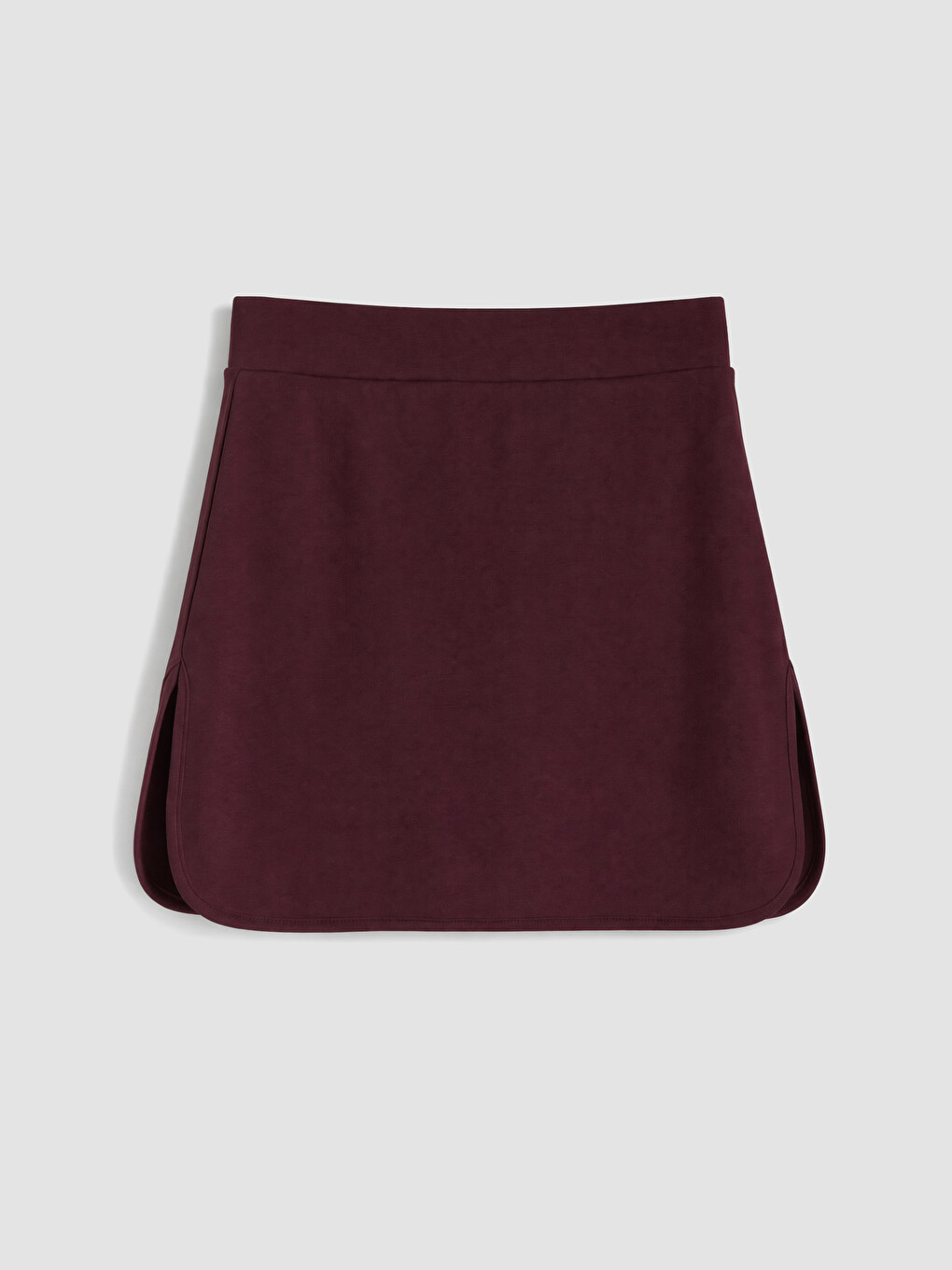 Bordo Beli Lastikli Kadın Mini Şort Etek