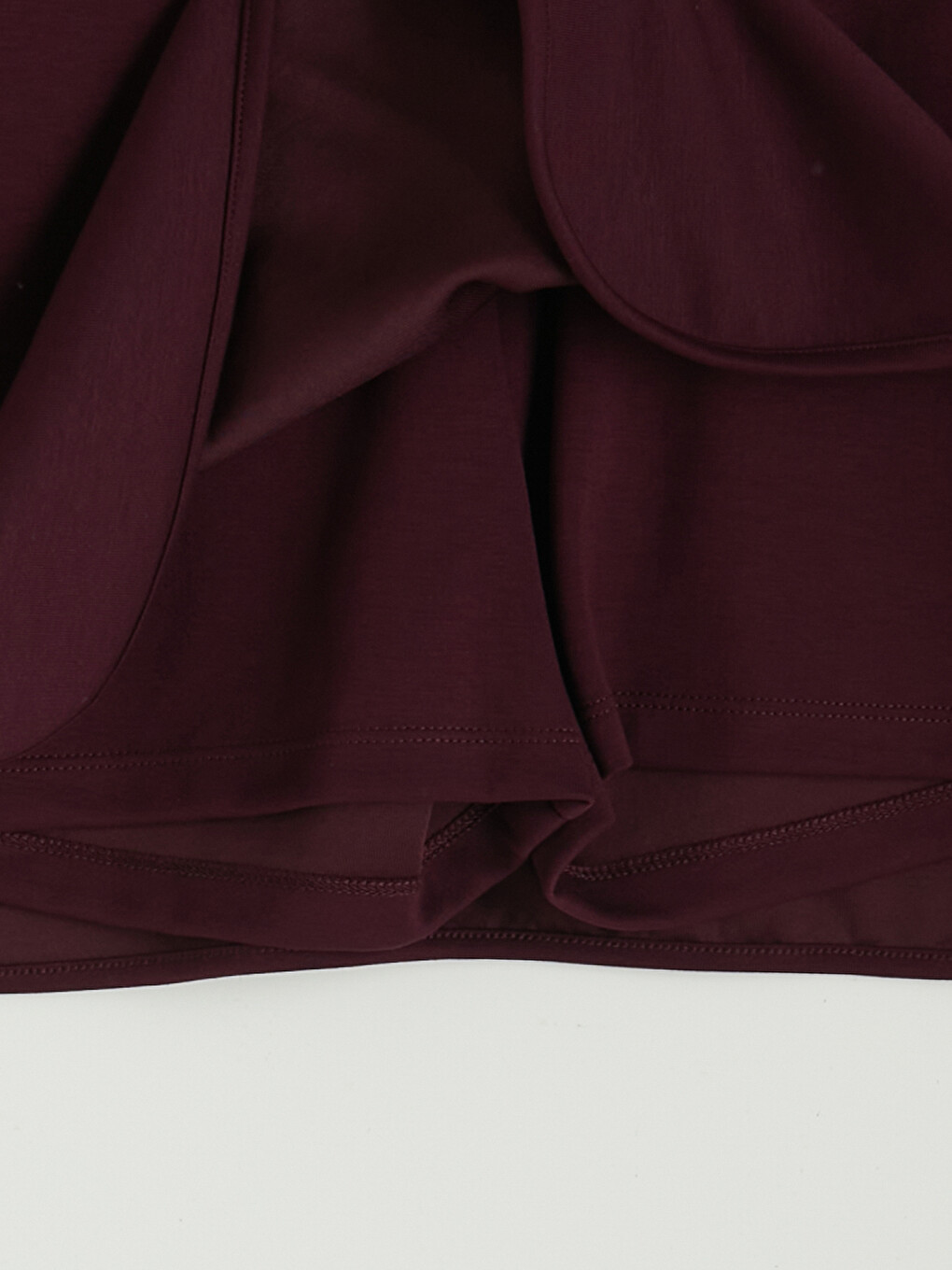 Bordo Beli Lastikli Kadın Mini Şort Etek-3