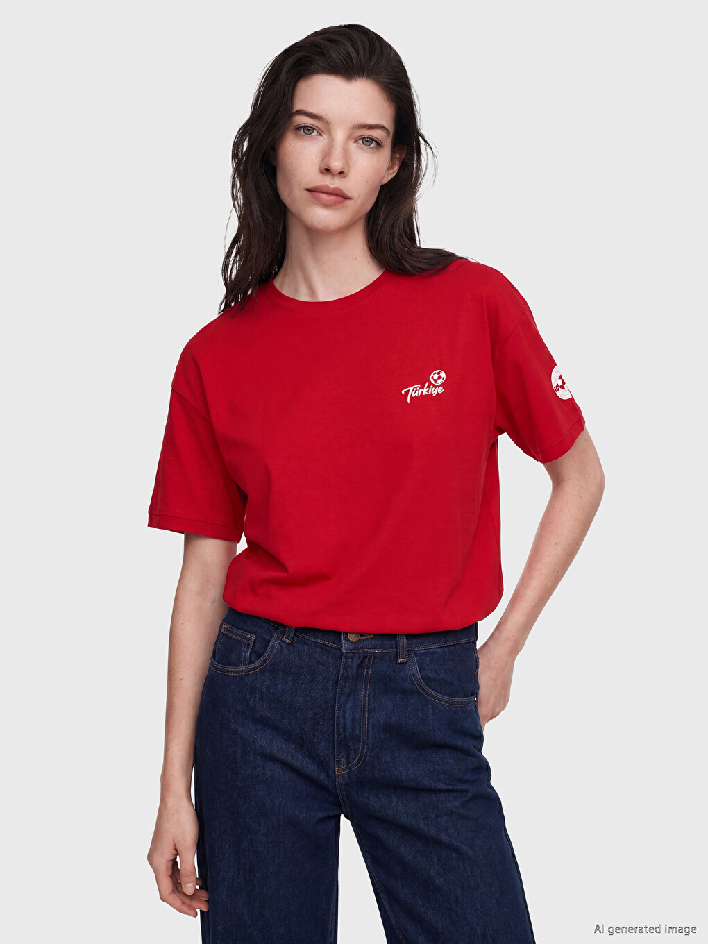 Crew Neck Turkey Printed Women's T-shirt-1