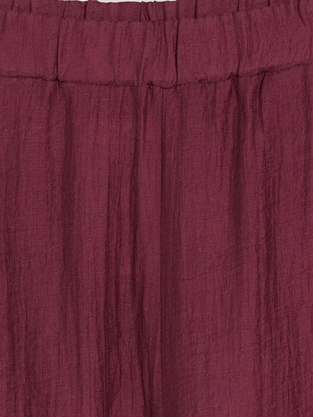 Bordo Beli Lastikli Dokulu Kadın Pantolon-1