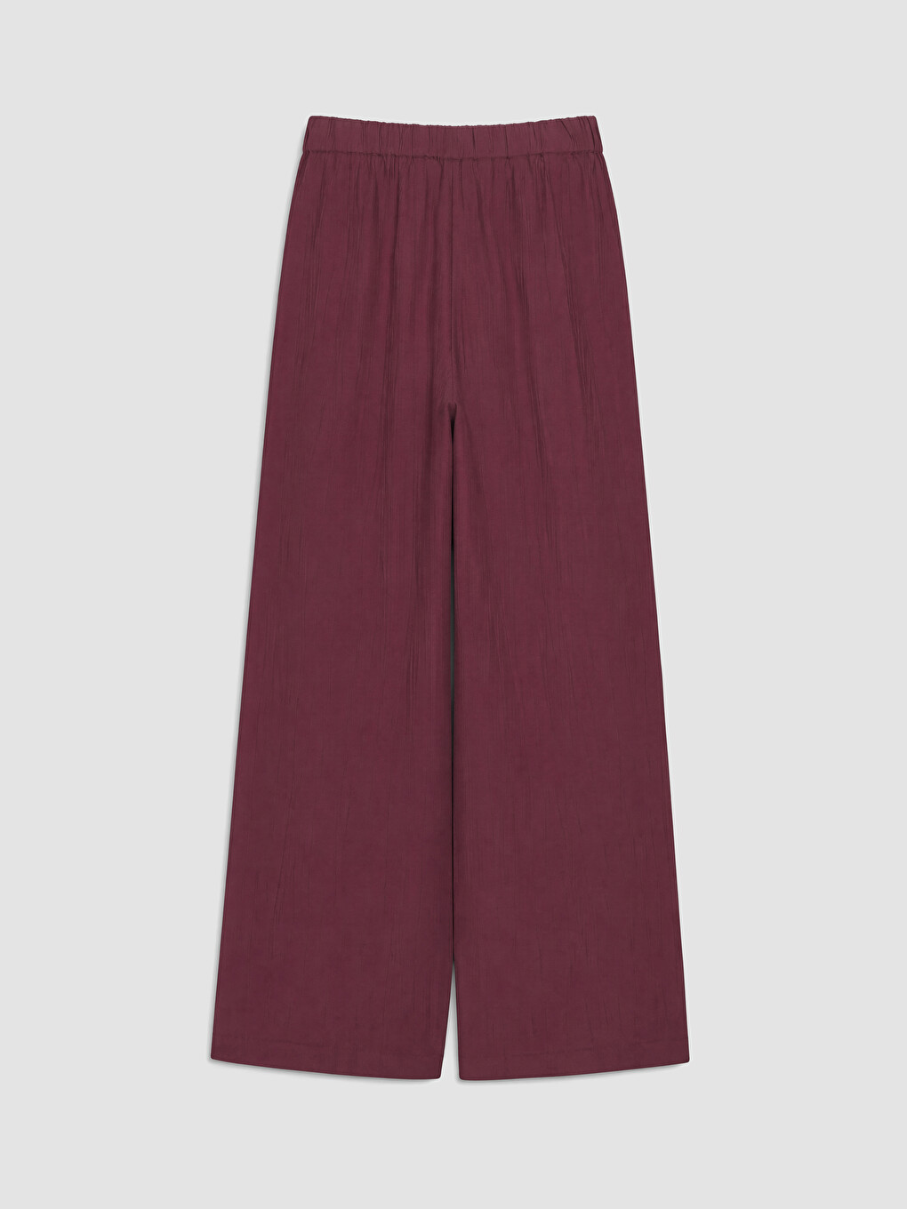 Bordo Beli Lastikli Dokulu Kadın Pantolon-2