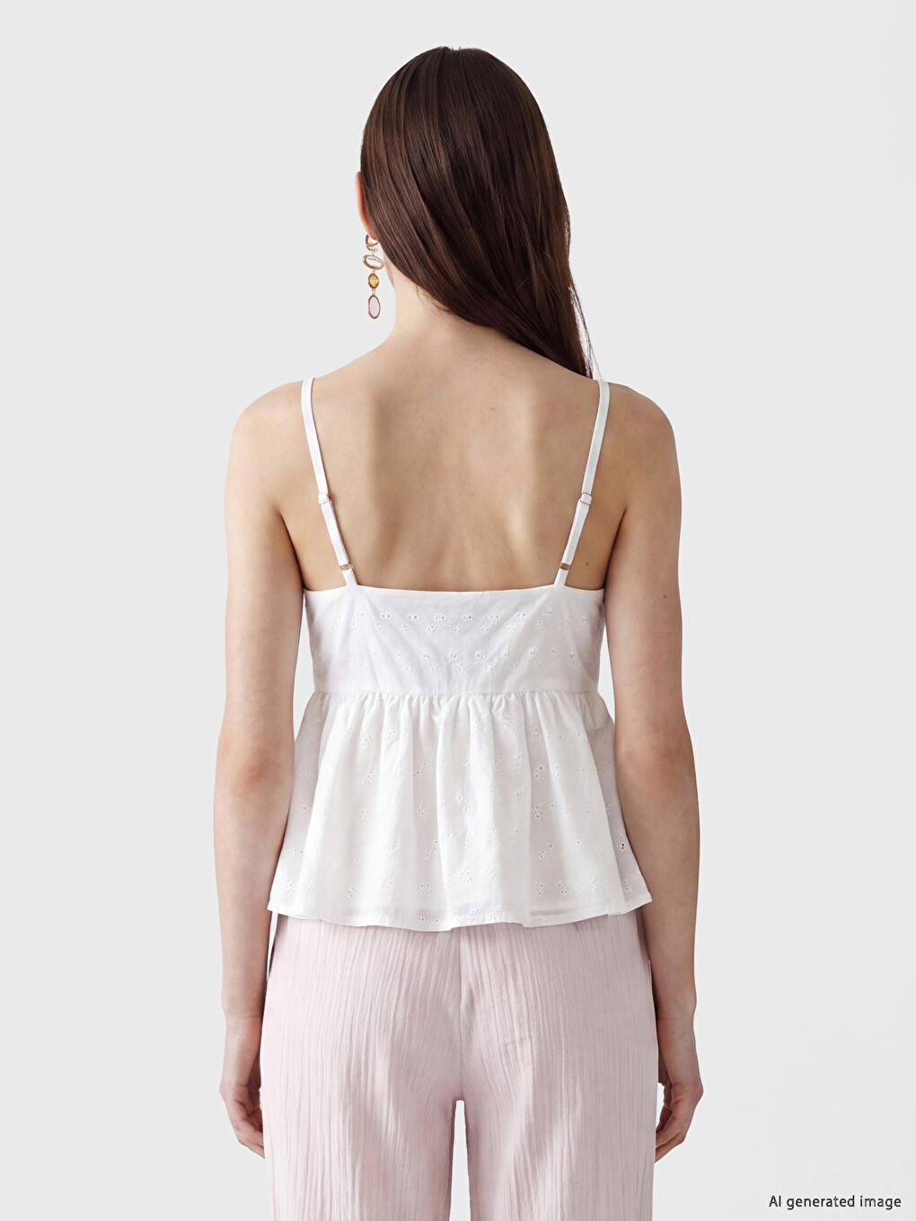 Bluza Peplum Od Broderije S Naramenicama-3
