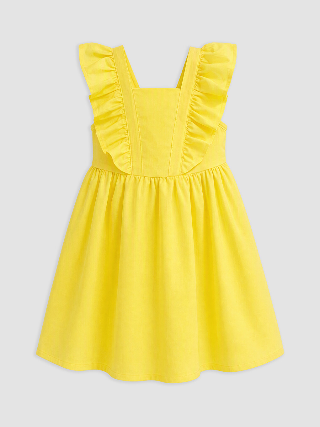Square Neck Ruffled Girls' Dress