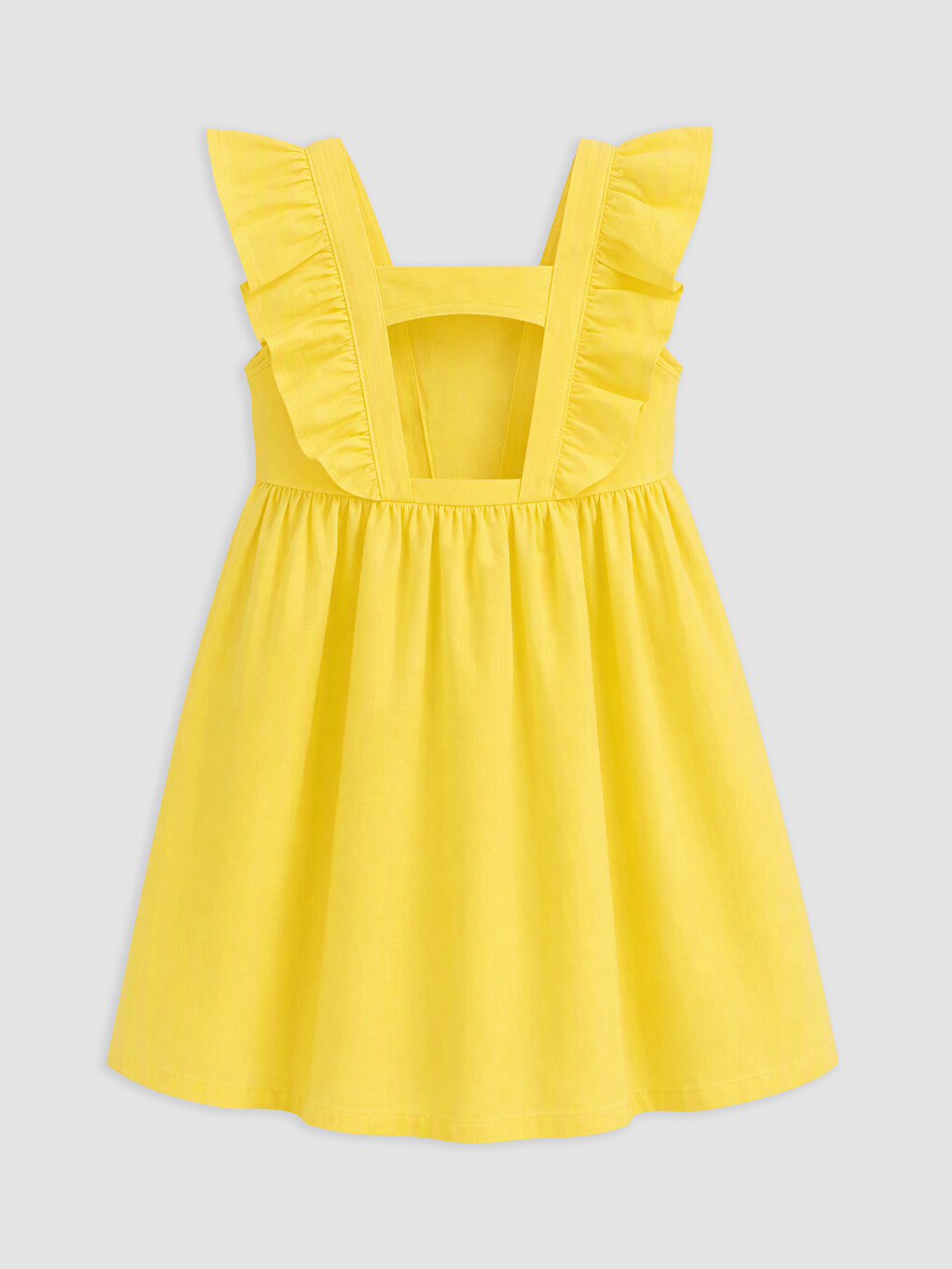 Square Neck Ruffled Girls' Dress-1