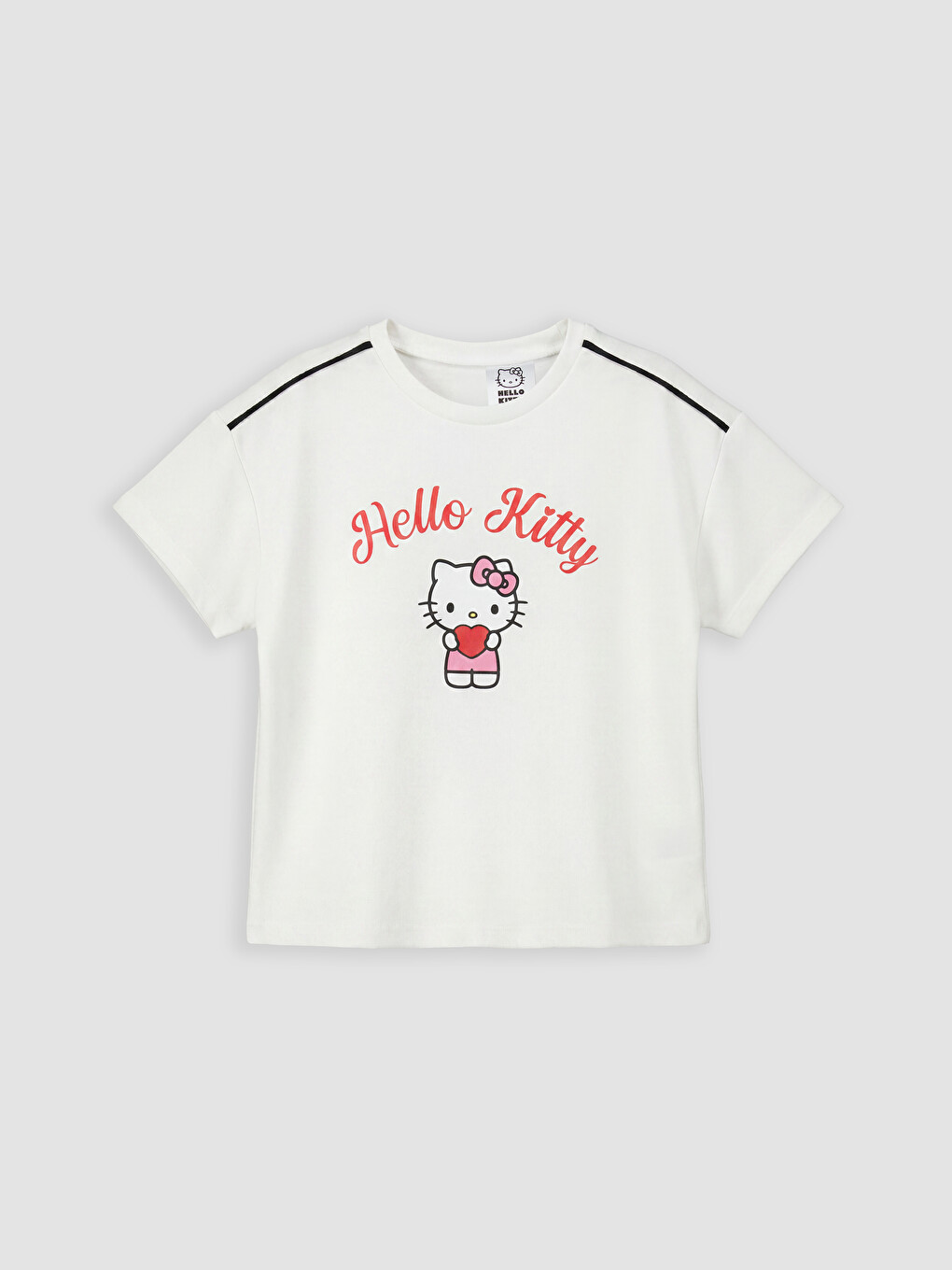 Beyaz Hello Kitty Baskılı Kız Çocuk Tişört