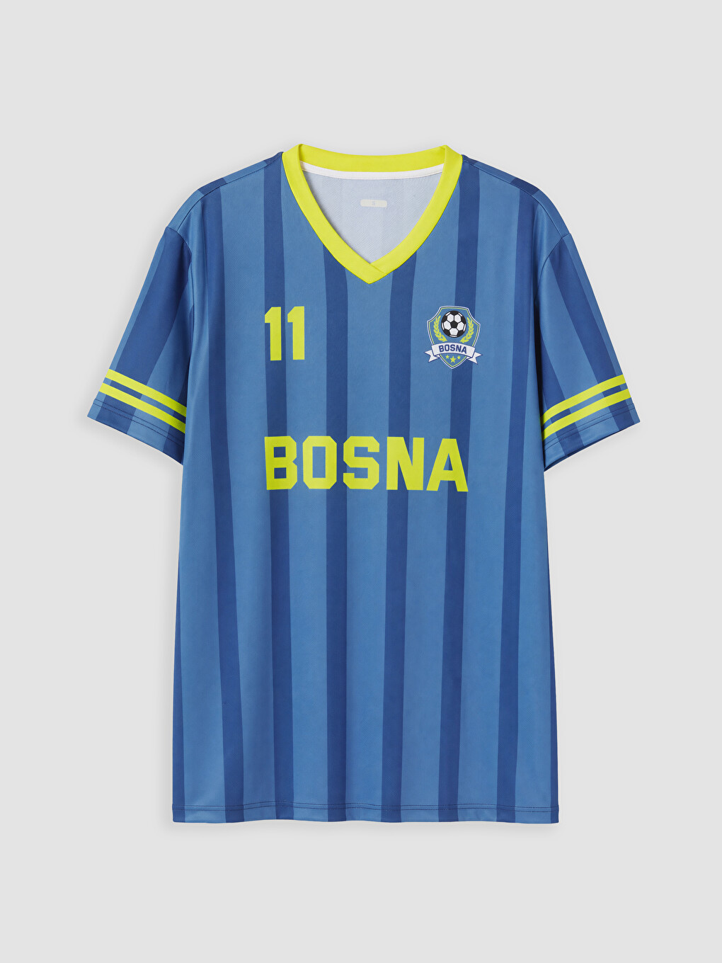 Lacivert Bosna Baskılı Oversize Kadın Spor Tişört