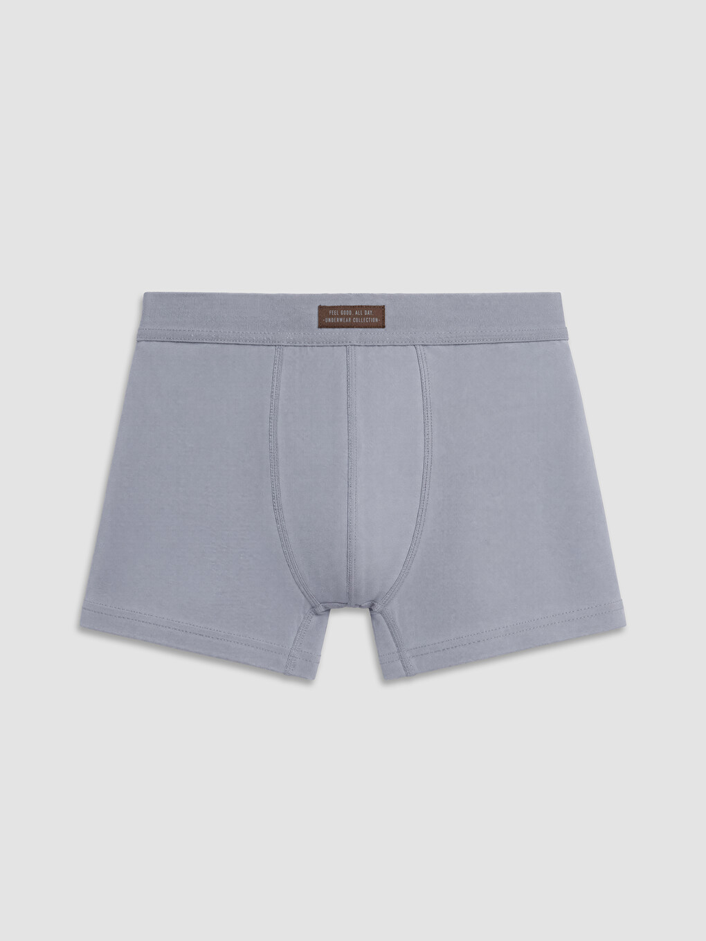 Gri Pamuklu Esnek Erkek Boxer