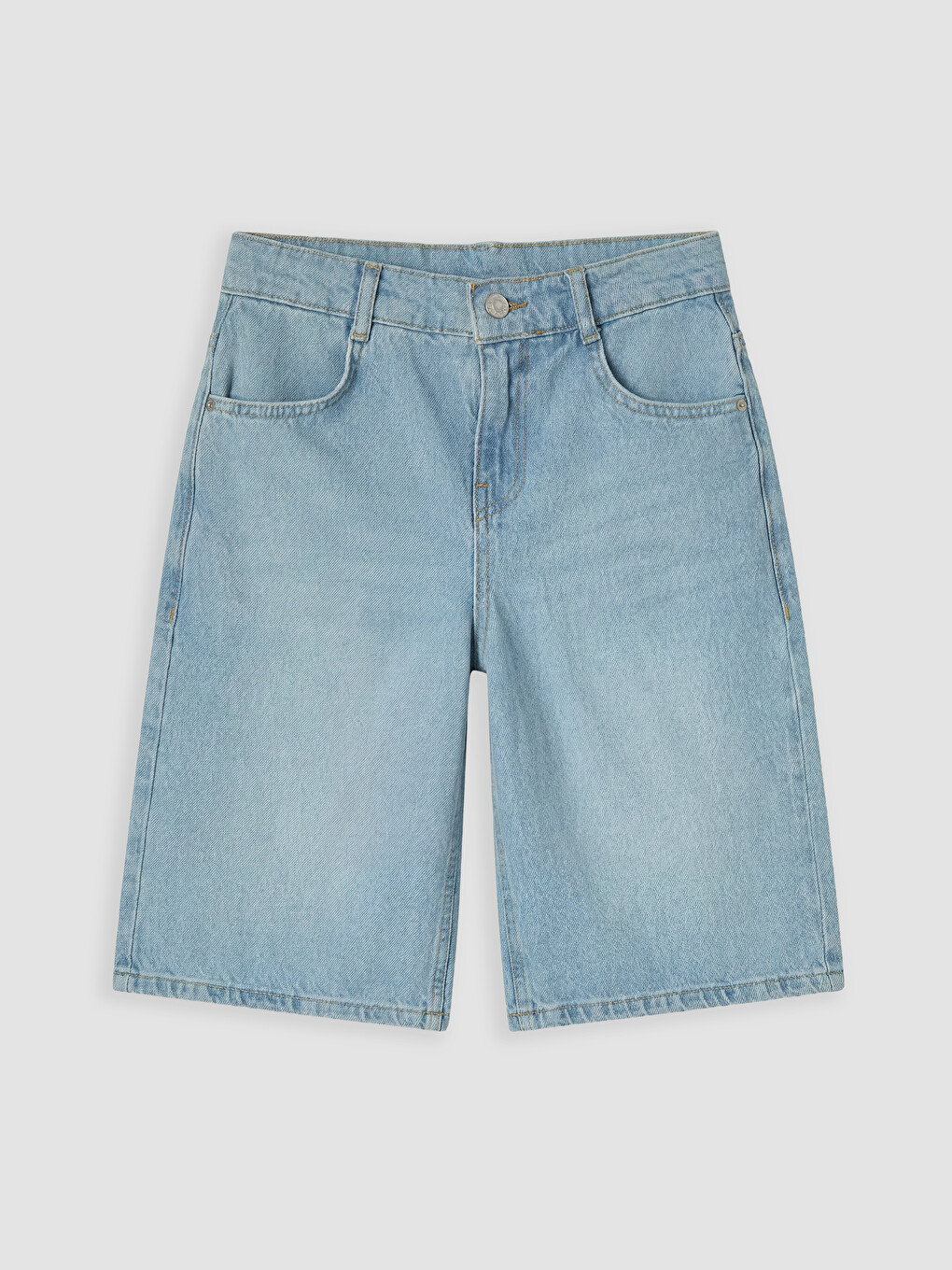 İndigo Geniş Paça Erkek Çocuk Jean Şortolon