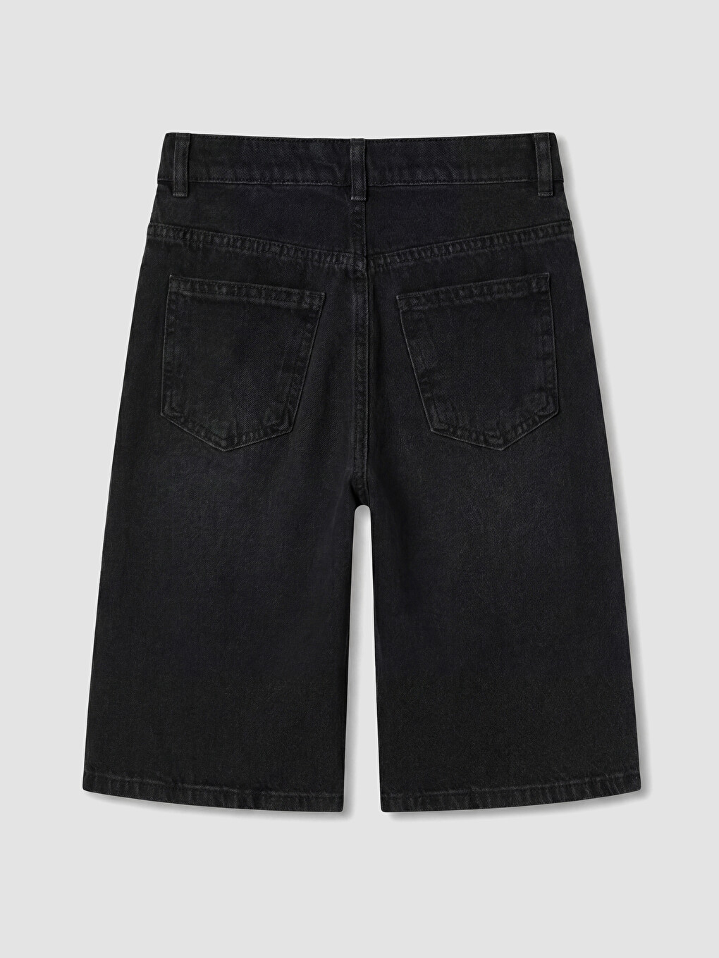 Siyah Geniş Paça Erkek Çocuk Jean Şortolon-2