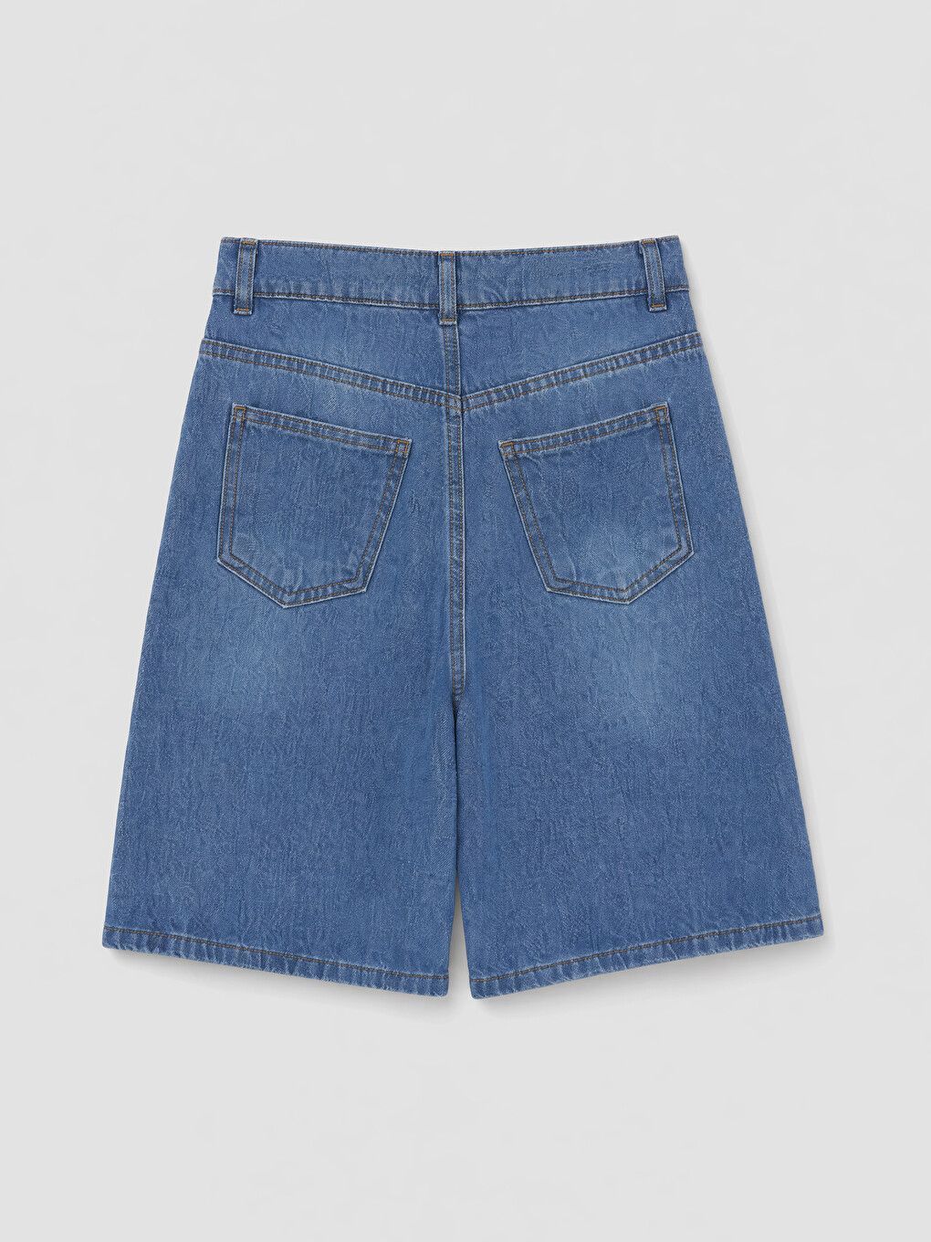 İndigo Geniş Paça Erkek Çocuk Jean Şortolon-1