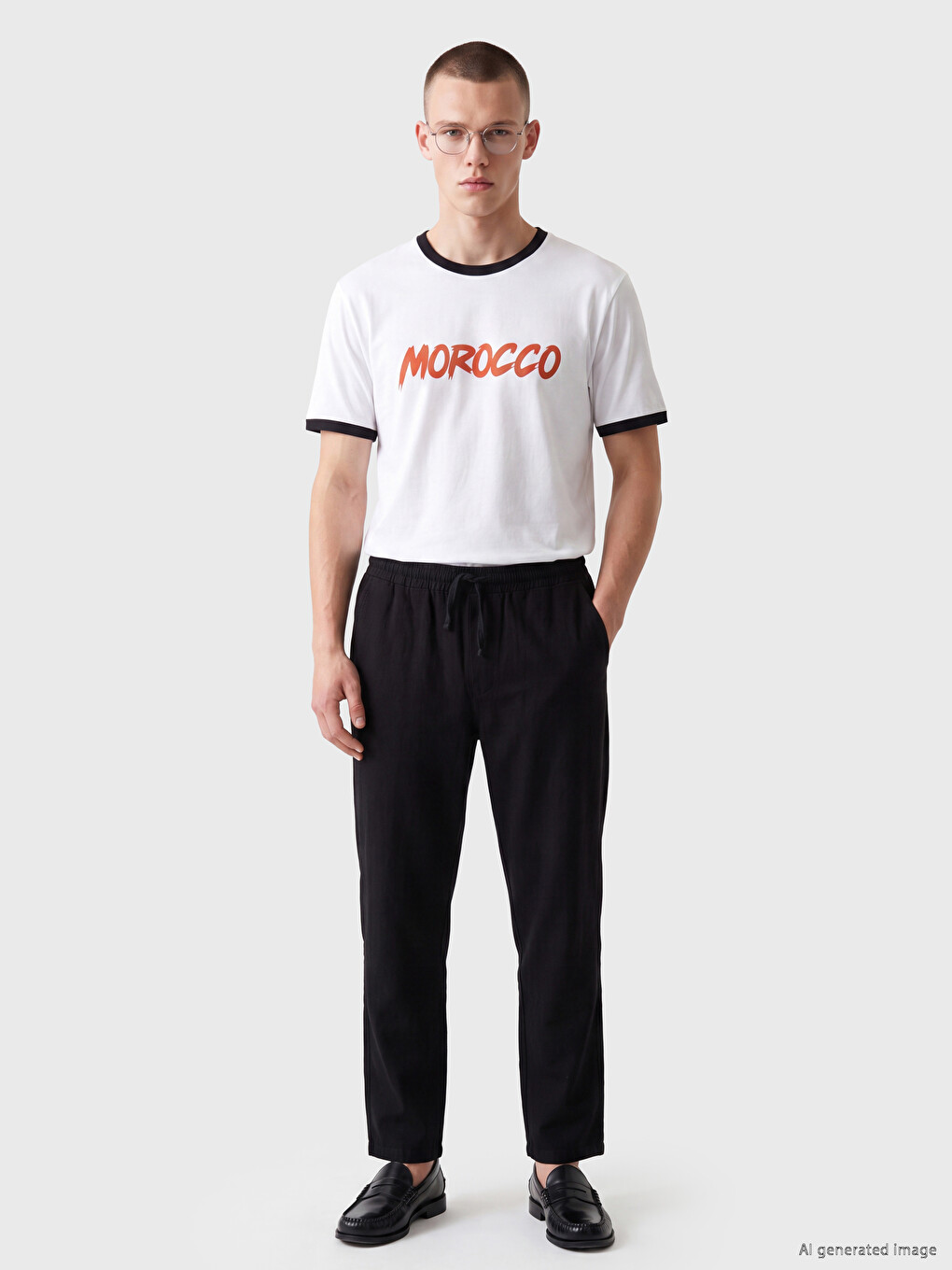 Crew Neck Morocco Printed Men's T-shirt-1