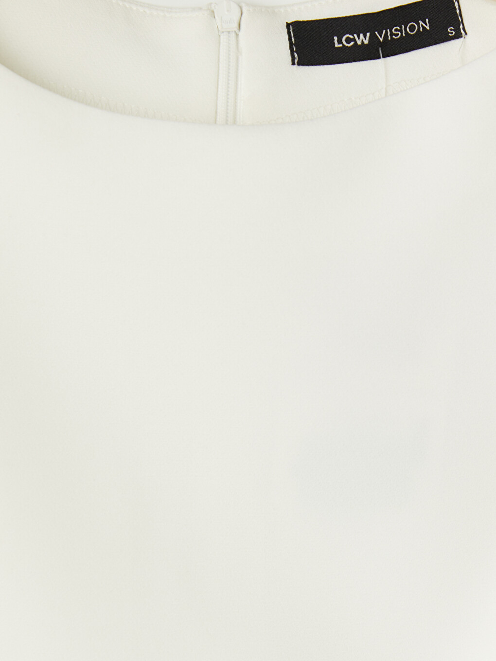 Beyaz Bisiklet Yaka Peplum Fırfırlı Bluz-5