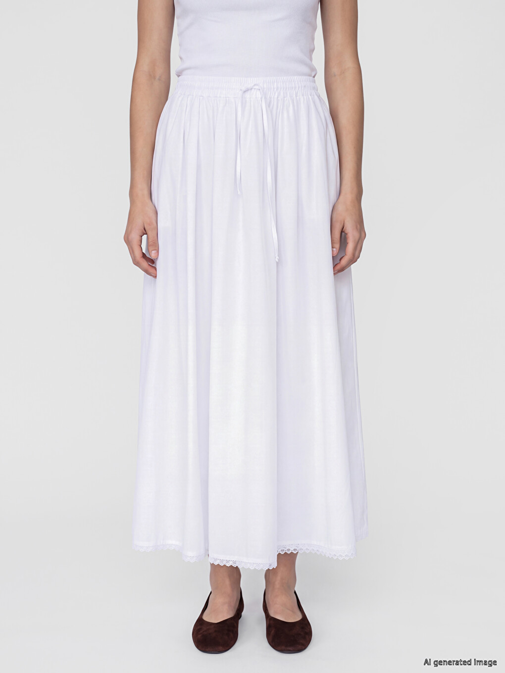 Elastic Waist Flared Skirt-1