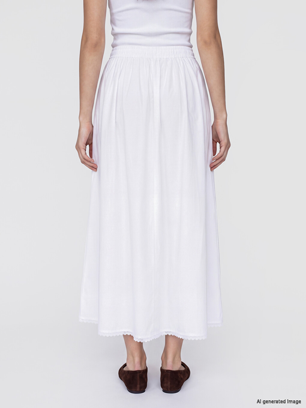 Elastic Waist Flared Skirt-3