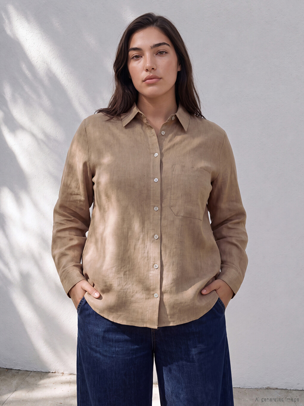 Linen Blend Women's Shirt-2