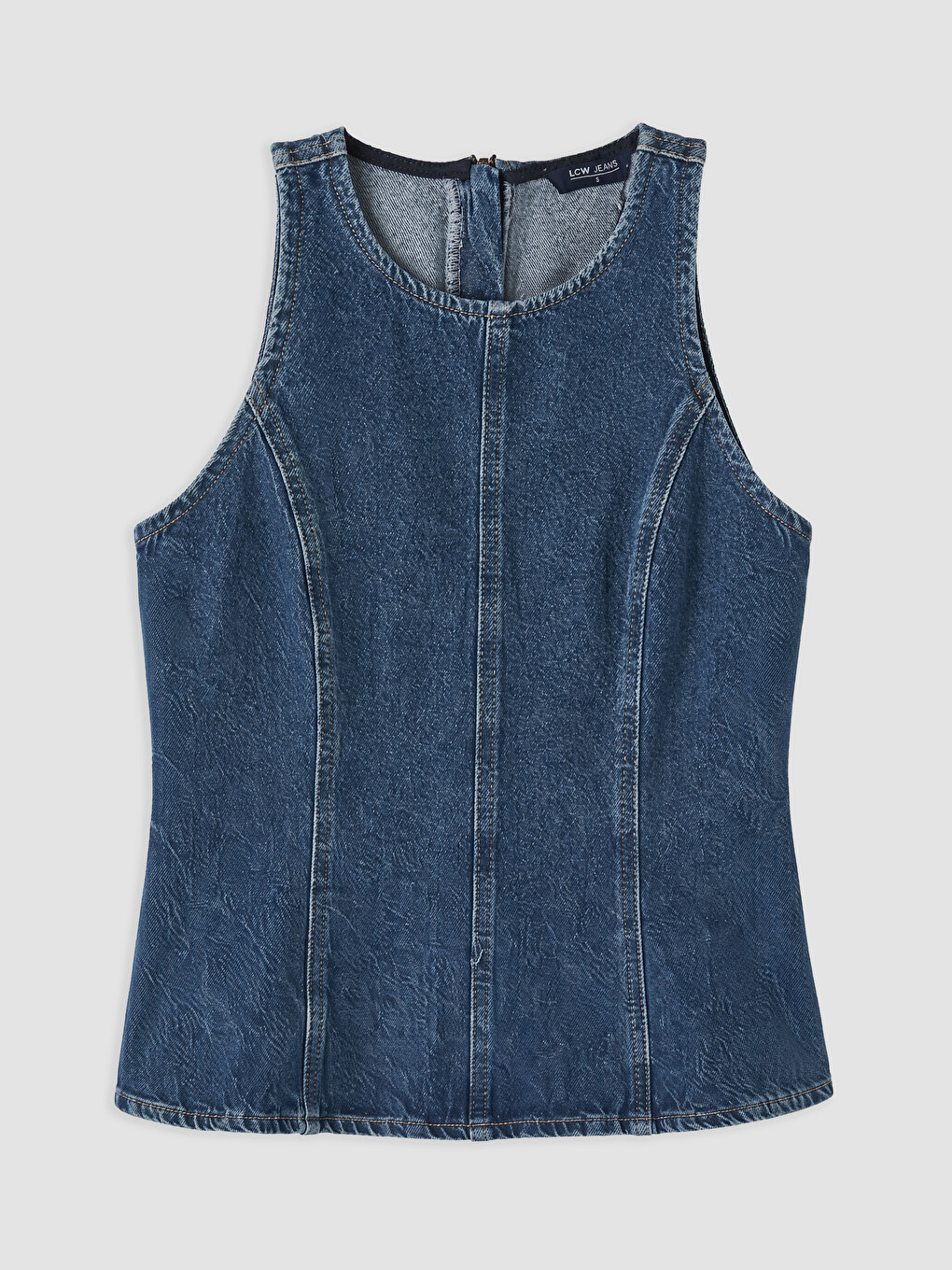 İndigo Bisiklet Yaka Jean Bluz
